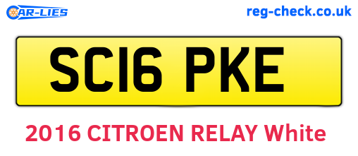 SC16PKE are the vehicle registration plates.
