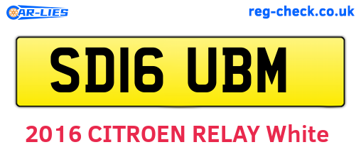 SD16UBM are the vehicle registration plates.