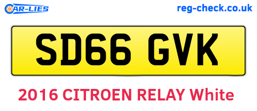 SD66GVK are the vehicle registration plates.