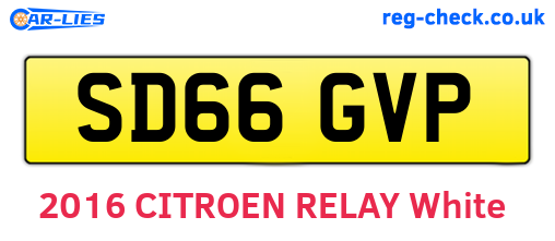 SD66GVP are the vehicle registration plates.