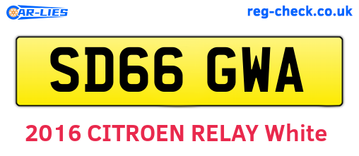 SD66GWA are the vehicle registration plates.