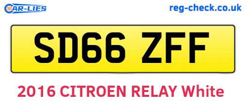 SD66ZFF are the vehicle registration plates.