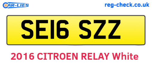 SE16SZZ are the vehicle registration plates.