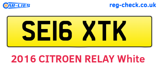 SE16XTK are the vehicle registration plates.