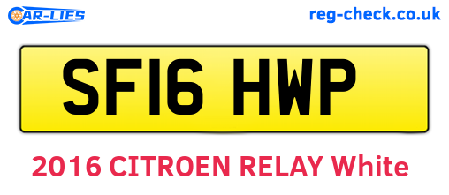 SF16HWP are the vehicle registration plates.