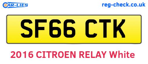 SF66CTK are the vehicle registration plates.