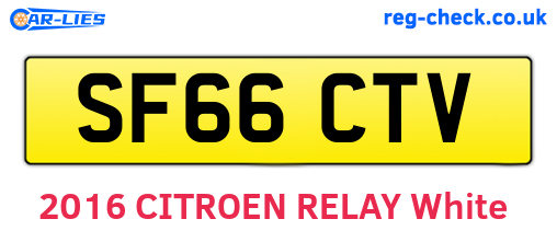SF66CTV are the vehicle registration plates.