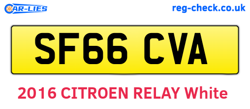 SF66CVA are the vehicle registration plates.