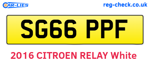 SG66PPF are the vehicle registration plates.