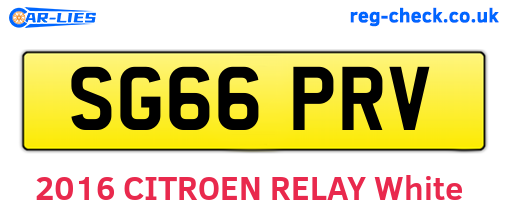 SG66PRV are the vehicle registration plates.