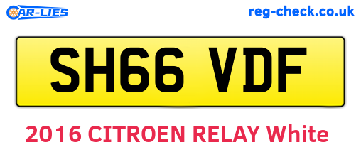 SH66VDF are the vehicle registration plates.