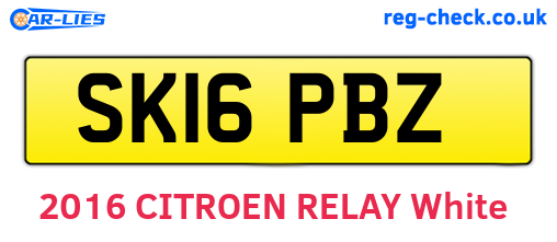 SK16PBZ are the vehicle registration plates.