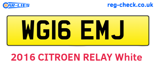 WG16EMJ are the vehicle registration plates.