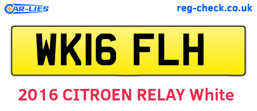 WK16FLH are the vehicle registration plates.