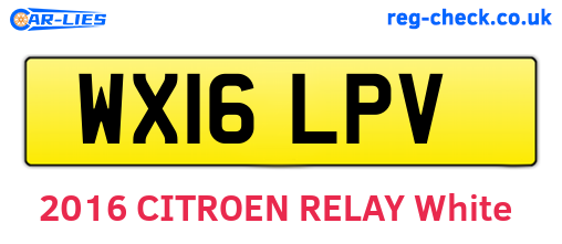 WX16LPV are the vehicle registration plates.