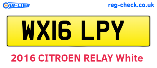 WX16LPY are the vehicle registration plates.