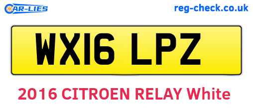 WX16LPZ are the vehicle registration plates.