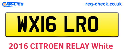 WX16LRO are the vehicle registration plates.