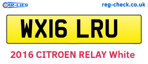 WX16LRU are the vehicle registration plates.