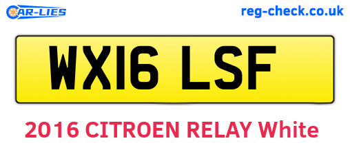 WX16LSF are the vehicle registration plates.
