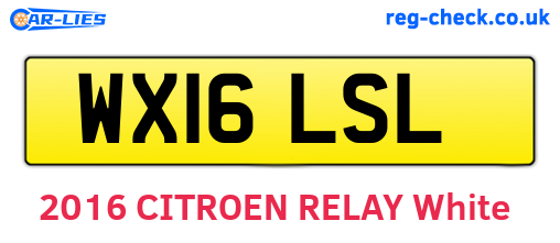WX16LSL are the vehicle registration plates.