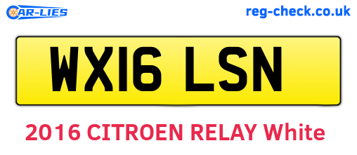 WX16LSN are the vehicle registration plates.