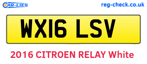 WX16LSV are the vehicle registration plates.