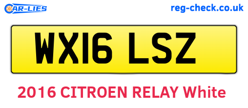 WX16LSZ are the vehicle registration plates.
