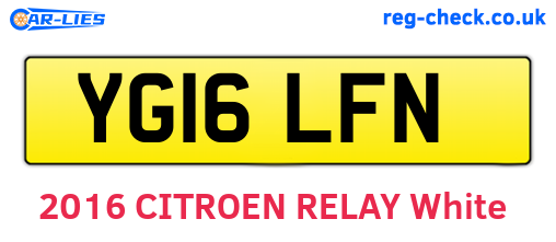 YG16LFN are the vehicle registration plates.