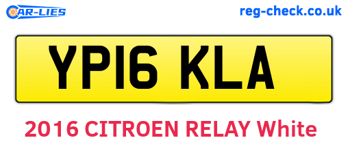 YP16KLA are the vehicle registration plates.