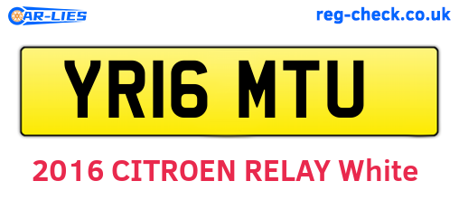 YR16MTU are the vehicle registration plates.