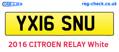YX16SNU are the vehicle registration plates.