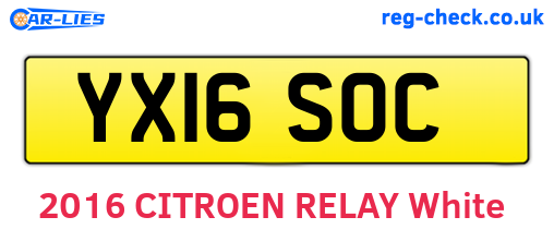 YX16SOC are the vehicle registration plates.