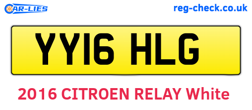 YY16HLG are the vehicle registration plates.