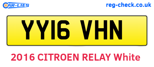 YY16VHN are the vehicle registration plates.