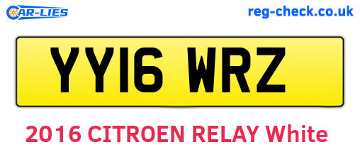 YY16WRZ are the vehicle registration plates.