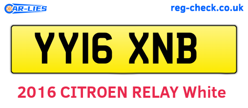 YY16XNB are the vehicle registration plates.