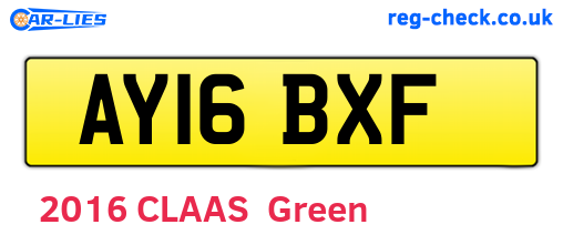 AY16BXF are the vehicle registration plates.