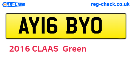 AY16BYO are the vehicle registration plates.