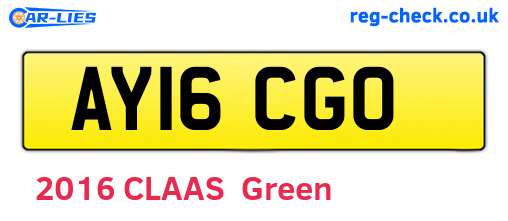 AY16CGO are the vehicle registration plates.