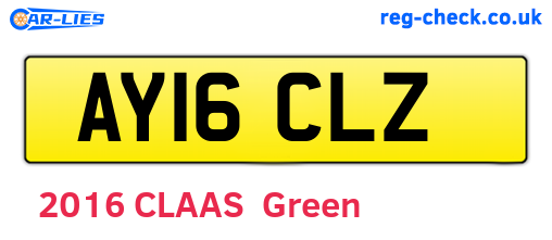 AY16CLZ are the vehicle registration plates.