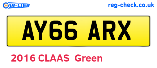 AY66ARX are the vehicle registration plates.