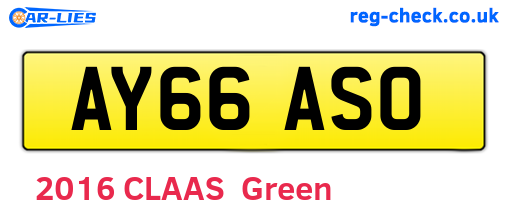 AY66ASO are the vehicle registration plates.
