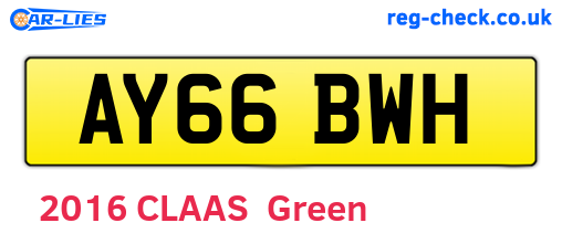 AY66BWH are the vehicle registration plates.