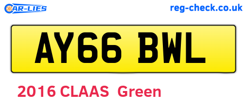 AY66BWL are the vehicle registration plates.