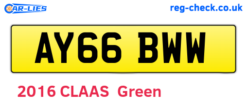AY66BWW are the vehicle registration plates.
