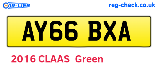 AY66BXA are the vehicle registration plates.