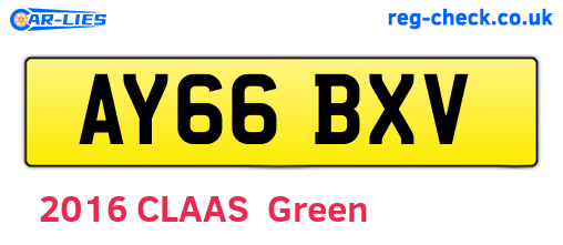 AY66BXV are the vehicle registration plates.