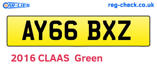 AY66BXZ are the vehicle registration plates.