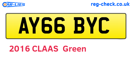 AY66BYC are the vehicle registration plates.